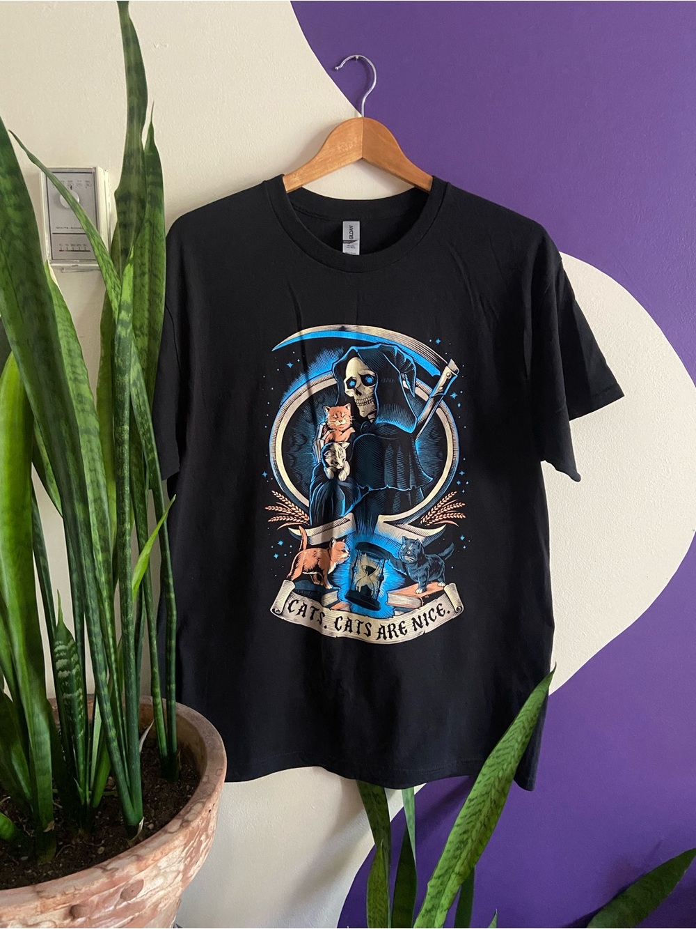 Cats Are Nice Unisex Graphic Tee - Black, Gildan, Large